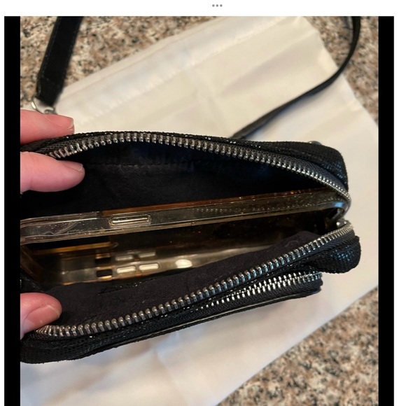 ‼️WOW‼️🤩🤩Pinko Mini Corelli Black Leather & Suede Pouch-NWT🤩SPECIAL EDISION‼️ - Picture 8 of 16